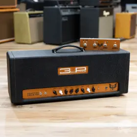 Amp-pdgn-100 3rd Power Amplification Dragon Phantom Drgn 100 Amp Head With 4-button Ftsw Black And Gold