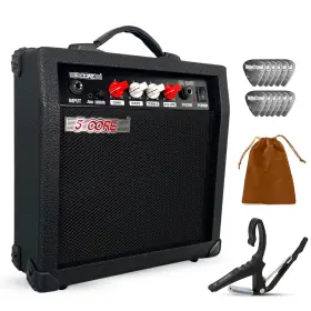5 Core 810144134420 Guitar Amp 20w Electric Portable Mini Amplifier W Built In 6.5 Inch Speaker