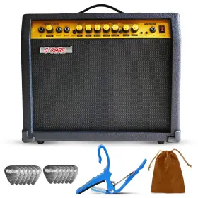 5 Core 810144134444 Guitar Amp 80w Electric Portable Mini Amplifier W Built In 10 Inch Speaker
