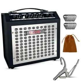 5 Core 810144134451 Guitar Amp 20w Electric Portable Mini Amplifier W Built In 6.5 Inch Speaker