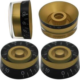 Aitaiya Knobs18-002-bk/gd 4pcs Black/gold Lp Electric Guitar Knobs And Bass