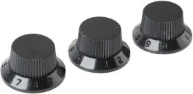 Akozonmg07yk3vu6-12 Akozon 3pcs Guitar Control Knob 1 Volume 2 Tone Fit Top Plastic Set Kit Black