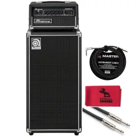 Apg-micro-clstk-sc5-ic10-mfc Ampeg Micro-cl 2x10 Inch 100-watt Bass Amp Head And Cab Stack With Cables Cloth