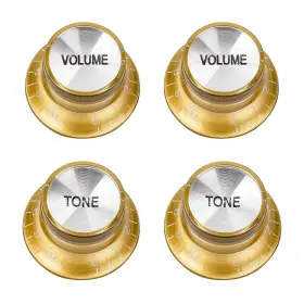 Jt-xn-09 Banworks Ft60s Guitar Control Knobs 24-spline Imperial Golden With Silver Top