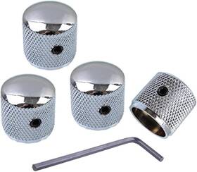 Bouti1583 4334249570 Metal Volume Tone Dome Guitar Speed Control 18 X 18.2 Mm D H Silver