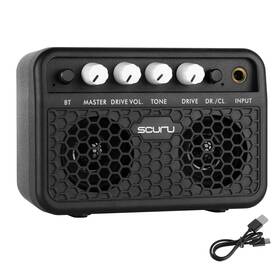 Caline Cas3sers3blk Guitar Mini Amp 5w Rechargeable Bluetooth Amplifer Combo For Desktop