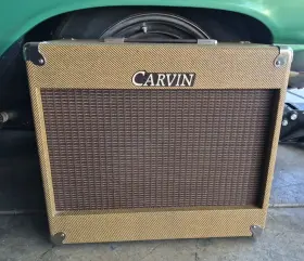 100w Carvin 112e Vintage 1 X 12 Tweed Open Back Guitar Cabinet Amp Yellow/ Brown