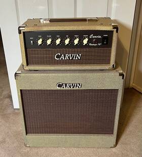Carvin Vt16 Rare Usa Vintage 16 Tweed Tube Micro Head Guitar Amp And 112 Cabinet L K