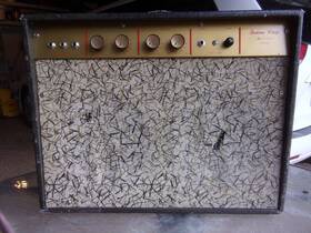 Custom Kraft N400t Project Amp 1962 Tremolo Works Hums Black Gold And Red