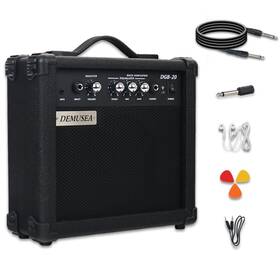Demusea Ga-003 20w Electric Bass Amplifier Black Amp Portable Travel Beginner Practice