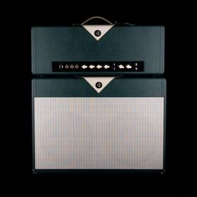 Divided By 13 85div005 Pre Owned 2007 Ftr37 Green/cream Guitar Amp Head And 2x12 Inch Cab Wit