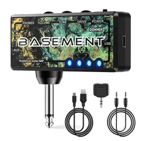 Ec1084 Donner Bass Guitar Headphone Amp Basement Usb Rechargeable Mini Portable