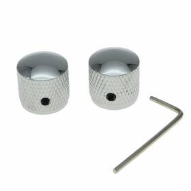 Dopro 647731184168 Set Of 2 Guitar Dome Knobs 20mm Bass With Screw For Chrome