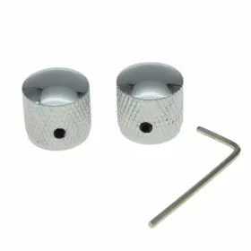 Dopro 647731184168 Set Of 2 Guitar Dome Knobs 20mm Bass With Screw For Chrome