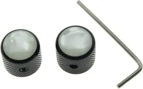 K1058-dopro Dopro 2pcs Black With White Pearl Cap Guitar Dome Knobs For Tele