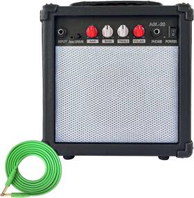 Ermik 313115930965 Electric Guitar Amp 20 Watt Amplifier Portable With Headphone Input Gain Pow