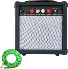 Ermik 313115930965 Electric Guitar Amp 20 Watt Amplifier Portable With Headphone Input Gain Pow