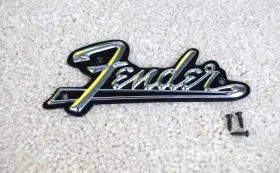0994093000 Fender Genuine Amplifier Parts - Blackface Metal Amp Logo Plate With Screws