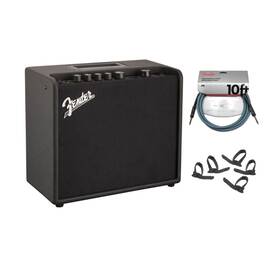 Fender 3p Fen2311100000k1 Mustang Lt25 120v Guitar Amplifier With 10-feet Instrument Cable And Ties