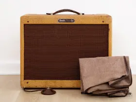 P10r Fender 5f11 1959 Vibrolux Tweed Vintage Tube Guitar Amp With Jensen Cover