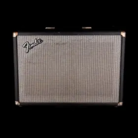 60fen084 Fender Vintage 1970s 2x10 Inch Open Back Guitar Amp Cabinet - Black