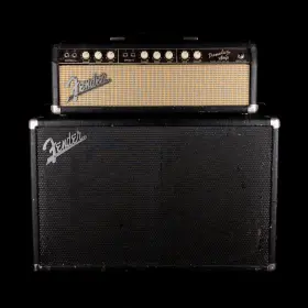 85fen122 Fender Vintage 1962 Tremolux Guitar Amp Head And 2x10 Cabinet Black
