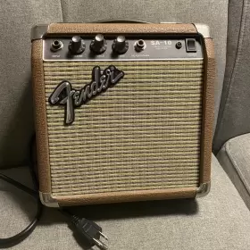 Sa-10 Fender Acoustic Guitar Mini Amplifier Amp Retro Tested Works Great