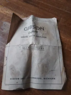 Ga-18 Gibson Instructions Manual Very Rare