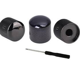 Gonymask 763300847729 3pcs Black Nickel Guitar Knobs Metal Dome Volume Tone