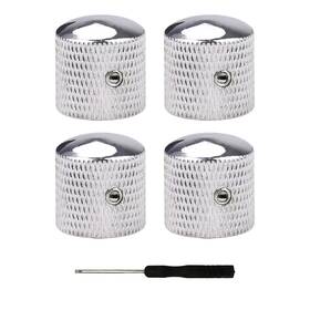 Gonymask 763300847835 4pcs Metal Guitar Volume Tone Speed Control Dome Knurled Chrome