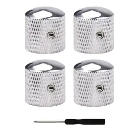 Gonymask 763300847835 4pcs Metal Guitar Volume Tone Speed Control Dome Knurled Chrome