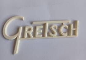 Gretsch 54353 Aged White Amp Logo 4.5 Inches Tall Plastic Replacement