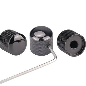 Gutahare 704090953177 Gutahare-3pcs Guitar Knobs Black Nickel Metal Volume Tone 6mm