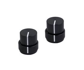 Guyker 731694428039 Guitar Aluminum Alloy Dual Concentric Control 2 Piece Black