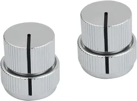 Guyker 731694428084 Guitar Aluminum Alloy Dual Concentric Control Knobs - Chrome 2 Piece