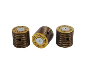Guyker 731694428527 Guitar Knobs With 6mm Dia. Shaft Pots - Brass Bullet Old Gold