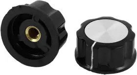 Ketori578 Hanh Ketori 2 Pcs 33x16mm 6mm Shaft Dia Volume Control Plastic Potentiometer Knobs Black