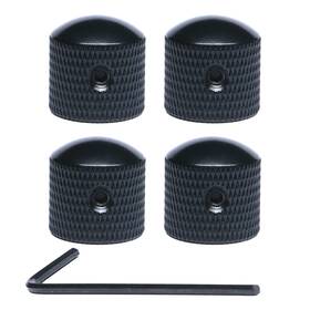 Harpfeas 660111779839 4 Pcs Metal Volume Tone Dome Guitar Speed Control Knobs Black
