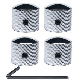 Harpfeas 660111779846 4 Pcs Metal Volume Tone Dome Guitar Speed Control Knobs Chrome