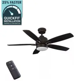 52021 Home Decorators Collection Fawndale 46 Inch Bronze Led Ceiling Fan With Light Kit And Remote