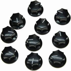 Kaish 10xk033 10pcs Black Mini Mxr Style Skirted Amp Knob Brass Insert Effect