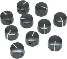 10xk042 Kaish 10pcs Black Vintage Barrel Guitar Amplifier Knob Round Knobs With