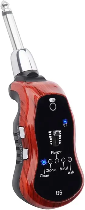 Kithouse 744110594614 B6 Guitar Headphone Amp Mini Plug Amplifier Bluetooth Receiver Rechargeab