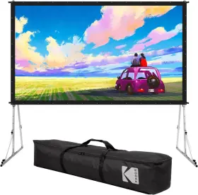 Rodpjsffsg120 Kodak 120 Inch Dual Projector Screen Fast Fold Gray Front And Rear Projection