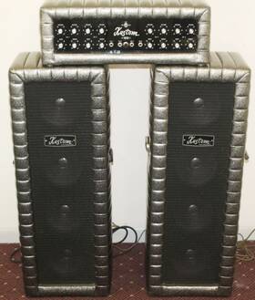 Kustom K100-5 Vintage 1970s Amp And 595 Pa Speaker Set Vinyl Glitter Nm With Covers
