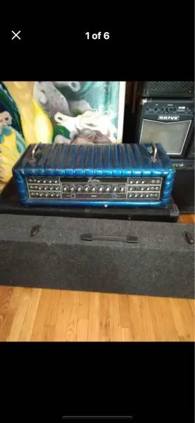 K300 Kustom Vintage 300 Watt 6 Channel Pa Wear Tuck And Roll. Cascade Blue As-is