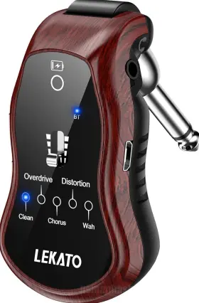 Lekato 313043010036 Guitar Headphone Amp Portable Mini Plug Amplifier Rechargeable