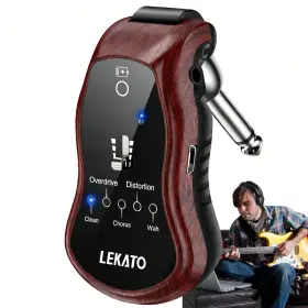Ju-b6 Lekato Rechargeable Bluetooth Guitar Amp 5 Effects For Practice With Speaker Output