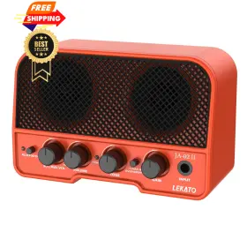 M0-2294-01 Lekato Mini Guitar Amp Rechargeable Electric Amplifer 5w Orange