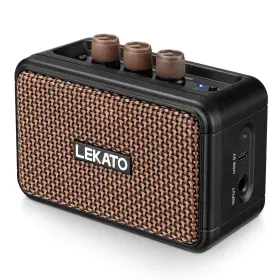 M02432 Lekato Mini Electric Guitar Amplifier Dual Speakers 5w Rechargeable Amp Blu